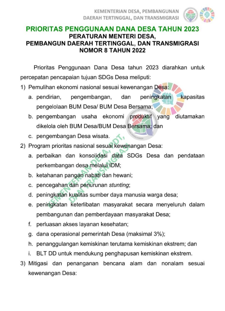 Website Resmi Desa Nanasi Timur - Berita - Detail - Berita - Permendesa ...